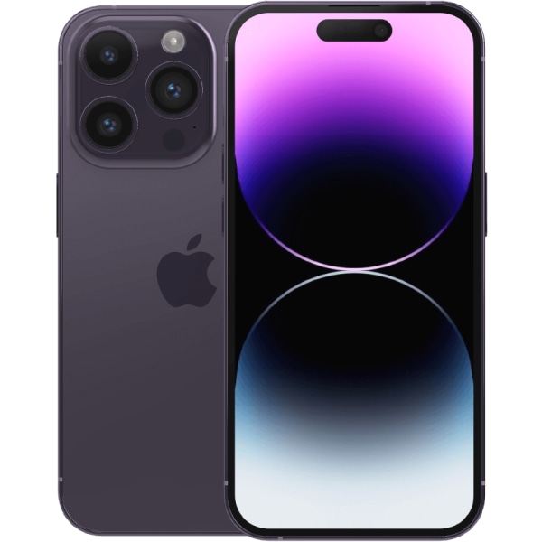iPhone 14 Pro Deep Purple 256 GB Klass C 100% batteri (refurbished)