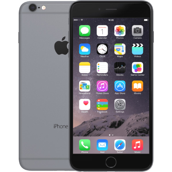 iPhone 6 Plus Space grey 16 GB Klass B 100% batteri (refurbished)