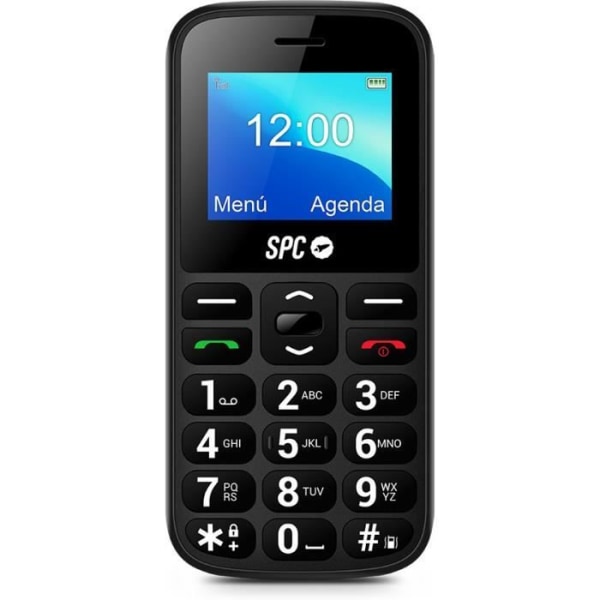 SPC Fortune 2 4G - 4G Senior mobiltelefon, SOS-knapp, hög ringsignalvolym, fjärrinställning, stora knappar, svart