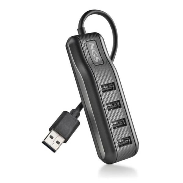 NGS PORT 2.0 - USB 2.0 4-portars Ultra Slim Splitter Data Hub - Kompatibel med alla operativsystem