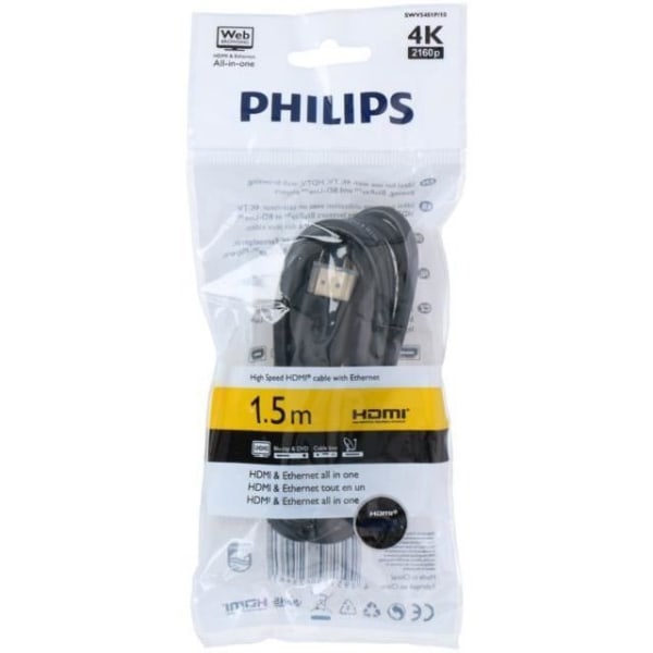 Philips SWV5401P/10 HDMI-kabel 1,5 M HDMI Typ A (Standard) Svart