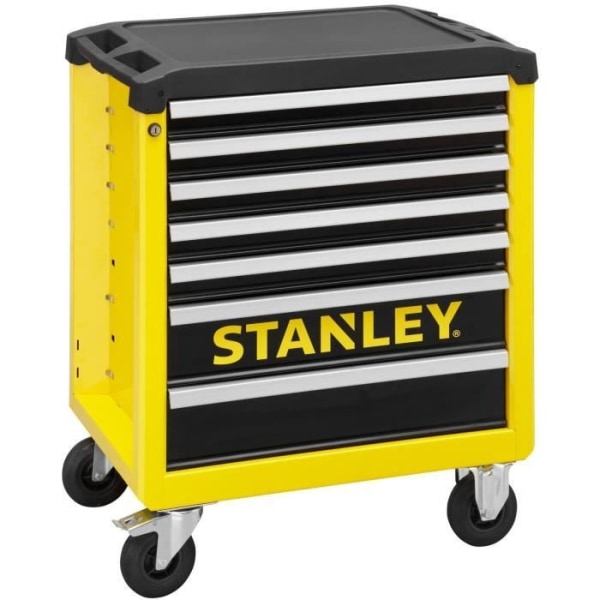 Verkstadsvagn - Tom - 7 lådor - STANLEY - Svart och gul