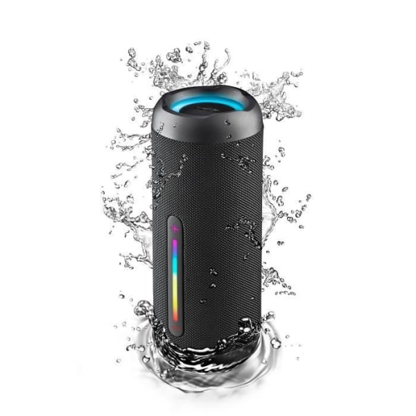 ROLLER FURIA 3 SVART: Bluetooth 5.3-kompatibel högtalare med stänksäkra lysdioder (IPX7). Effekt: 60W. Svart färg.
