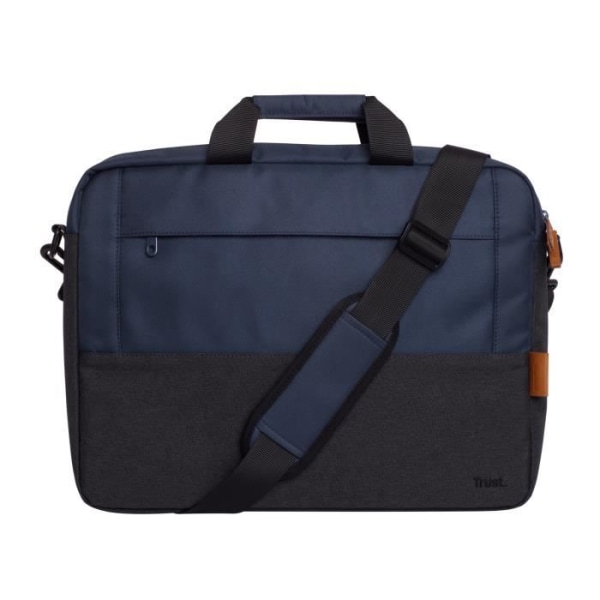 Trust Lisboa Recycled 16" Laptopväska - Smal väska med axelrem för resor, affärer, arbete - Blå