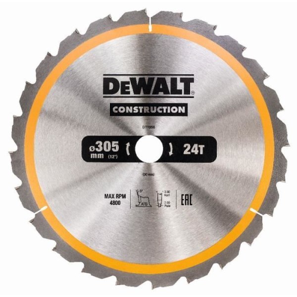 DeWALT Cirkelsågklinga, stationär, 305-30 mm, 24 tänder - DT1958-QZ