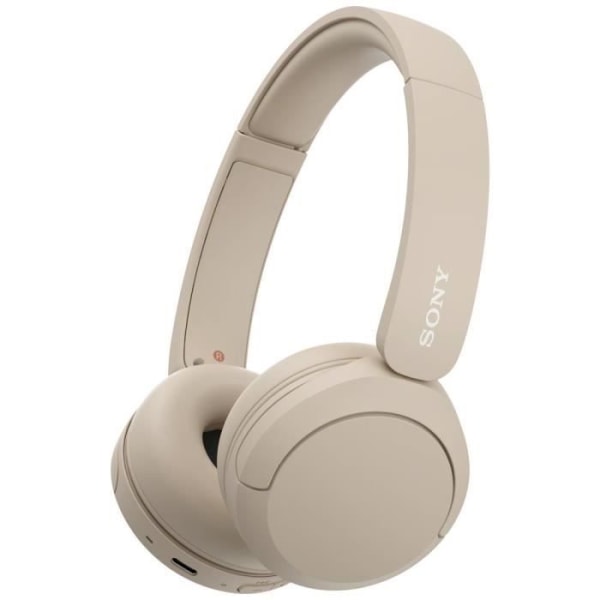 Sony WH-CH520 On-Ear Bluetooth Stereo Headset Beige Mikrofon Brusreducering Display