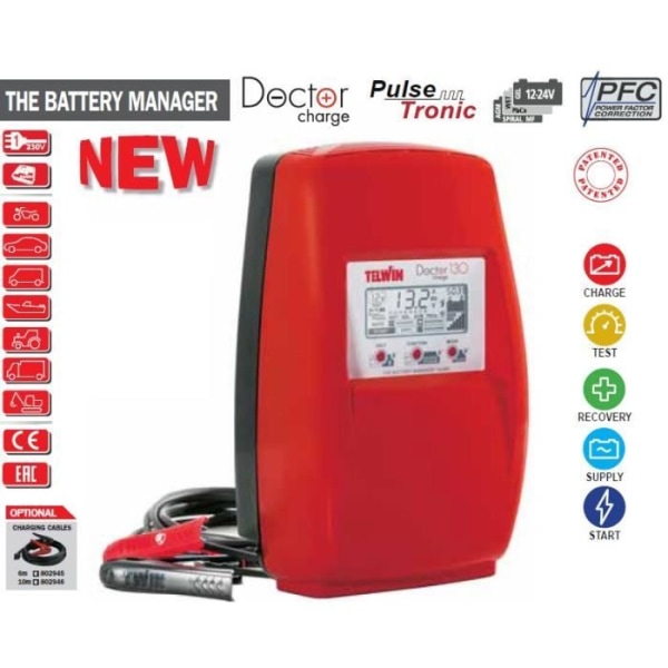 Elektronisk batteriladdare 230V 12-24V DOCTOR CHARGE 130 Telwin