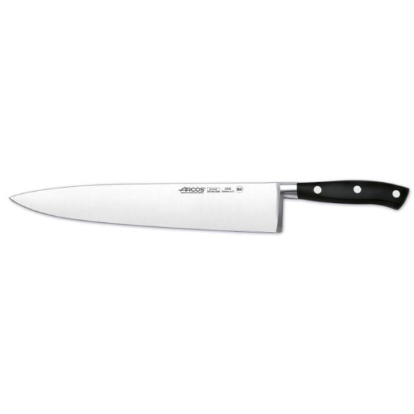 Kockkniv för att skiva blad i rostfritt stål Riviera svart handtag-30cm
