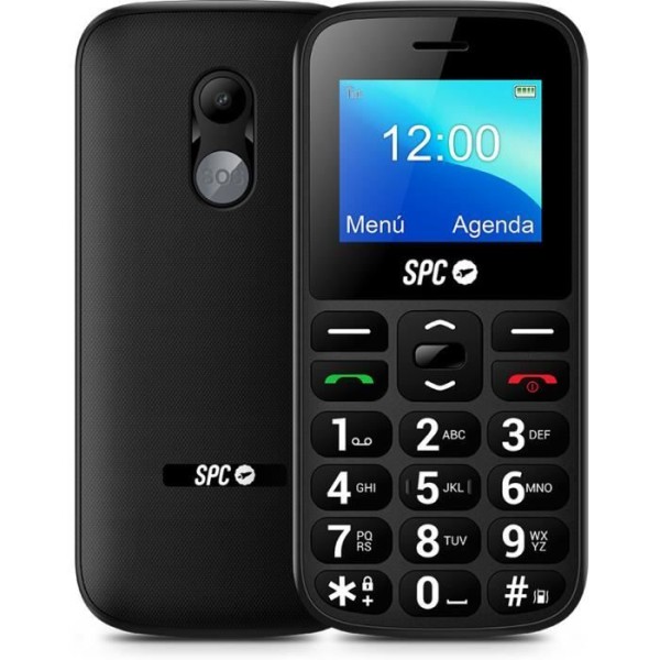 SPC Fortune 2 4G - 4G Senior mobiltelefon, SOS-knapp, hög ringsignalvolym, fjärrinställning, stora knappar, svart