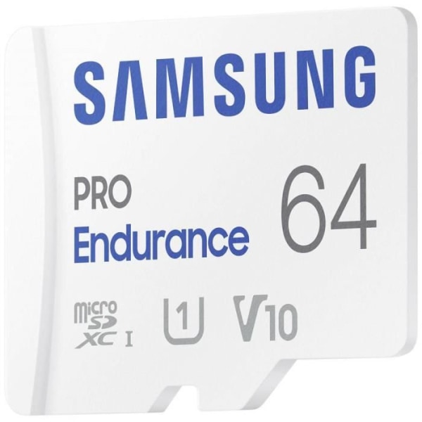 Samsung PRO Endurance 64 GB microSDXC-kort Klass 10, UHS-Klass 1 4K-videokompatibilitet, med SD-adapter, resistans