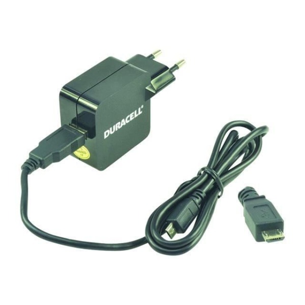 DURACELL Mico USB Laddare 2,4 A + Kabel 1 M - Svart