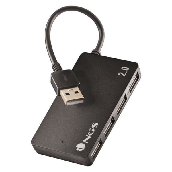 NGS IHUB4 TINY - 4-ports USB 2.0-hubb, kompatibel med alla operativsystem, "Plug and Play"
