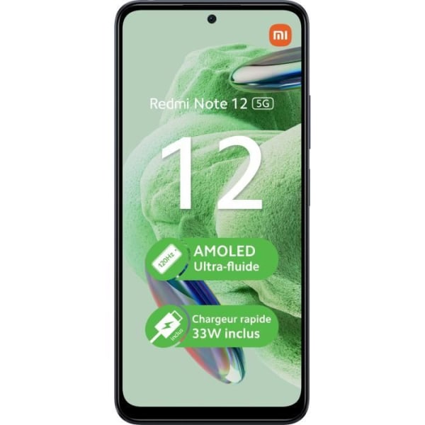 XIAOMI Redmi Note 12 5G Smartphone - 128GB - Grå - Fingeravtrycksläsare