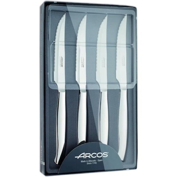 Knivsats Loins Arcos de la Table 378400 monoblock av ett stycke rostfritt stål, blad på 11 cm i fallet med 4 stycken.