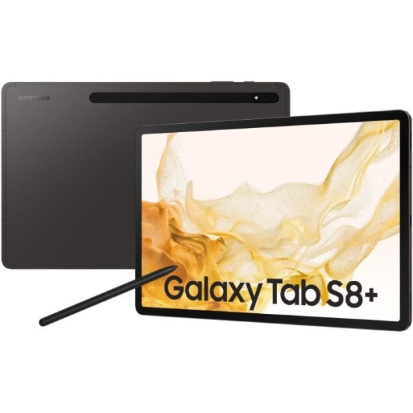 Pekskärmsplatta - SAMSUNG - Galaxy Tab S8+ - 12,4" - RAM 8GB - 128GB - Antracit - 5G - S Pen ingår