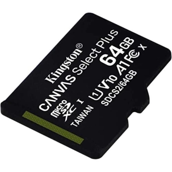 KINGSTON Flash-minneskort - Canvas Select Plus - 64 GB - A1 / Video Class V10 / UHS Class 1 / Class10 - microSDXC UHS-I