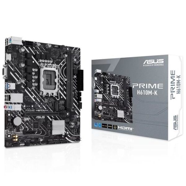 ASUS PRIME H610M-K - Micro ATX Socket 1700 Intel H610 Express moderkort - 2x DDR5 - M.2 PCIe 3.0 - USB 3.0 - PCI-Express 4.0 16x