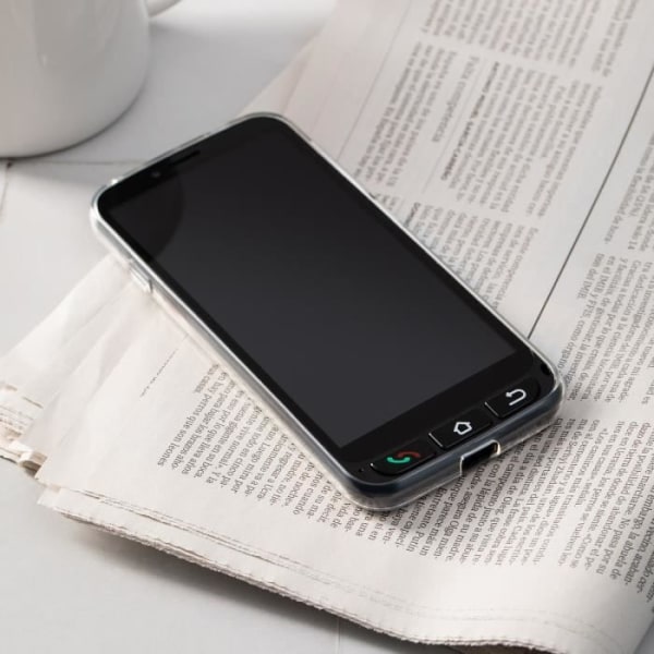 SPC ZEUS 4G + Fodral - Smartphone för 4G seniorer, Enkelt läge med stora ikoner, SOS-knapp, fjärrkonfiguration, Android