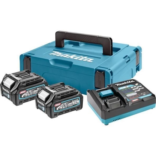 40V max XGT Lithium-Ion energipaket 2 2,5Ah batterier + laddare + MAKPAC box - MAKITA - 191J81-6