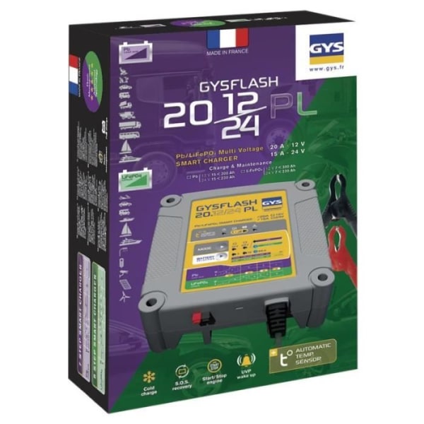 Batteriladdare 20A 12V/24 - GYSFLASH 20.12/24 PL