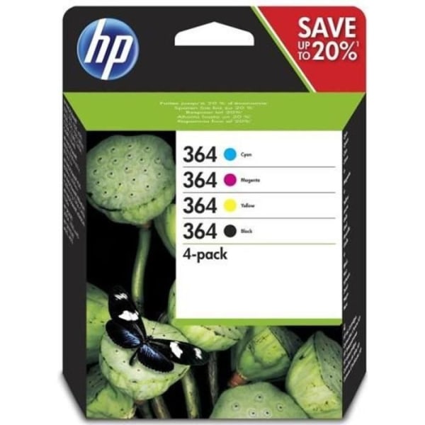 HP 364 4-pack svarta, cyan, gula och magenta originalbläckpatroner (N9J73AE) för DeskJet 3070A, Photosmart 5525/6525