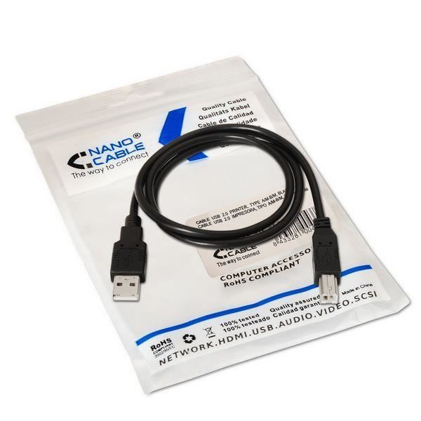 NANOCABLE USB-kabel AIEACI0014 10.01.0103BK A-B-skrivare