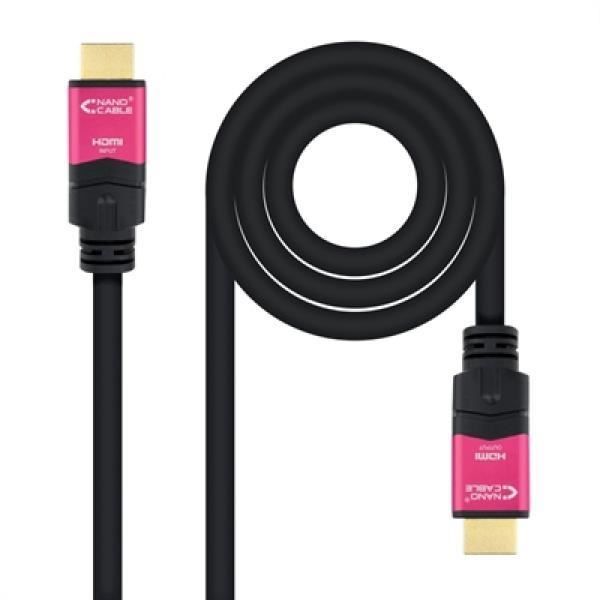 Nanokabel 10.15.3715 HDMI-kabel - 15m - 3D-kompatibilitet - Ljudreturkanal - Svart, Rosa