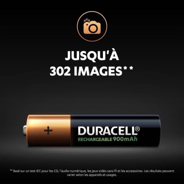 DURACELL Ultra uppladdningsbara batterier typ LR03 / AAA 900 mAh Uppsättning av 4