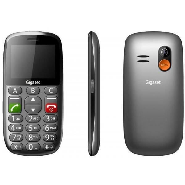 Gigaset mobil för äldre med skal Mycket tillgänglig SOS-knapp 3 direktanropsknappar Hörapparat