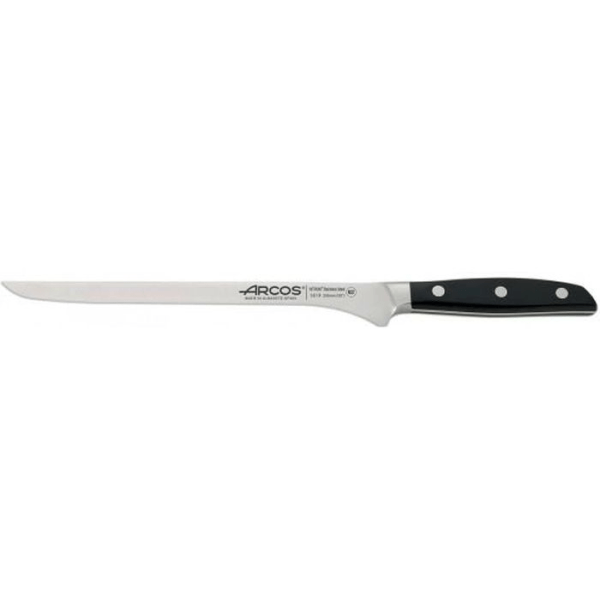 Kniv 25cm modell Lax/Skinka Arcos Manhattan flexibel smidd Svart