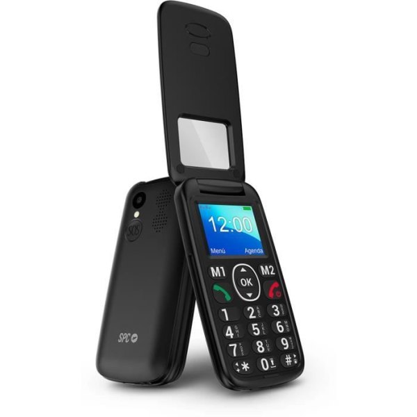 SPC Titan View – Senior mobiltelefon med stora knappar, SOS-knapp, fjärrinställning, direktminnen – svart