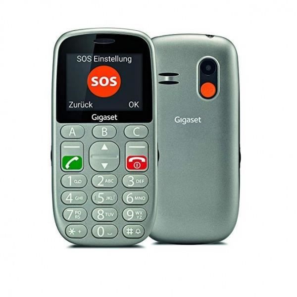 Gigaset mobil för äldre med skal Mycket tillgänglig SOS-knapp 3 direktanropsknappar Hörapparat