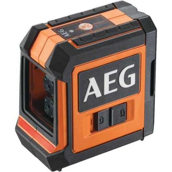 AEG Laser-mätning CLR215-B, räckvidd 15 m, röd laser, 2 linjer, med 1 adapter, 2 AA-batterier, 1 förvaringspåse, kardborreband