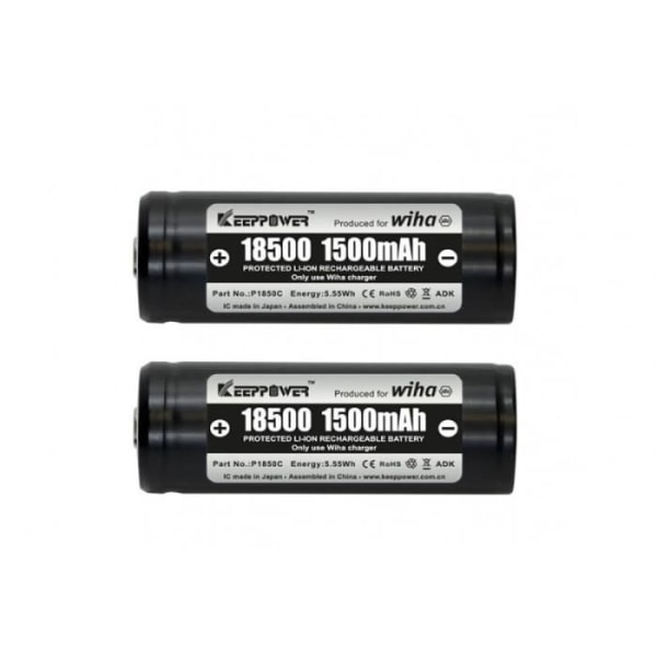 Par ersättningsbatterier 18500 1500mAh WIHA - 41914