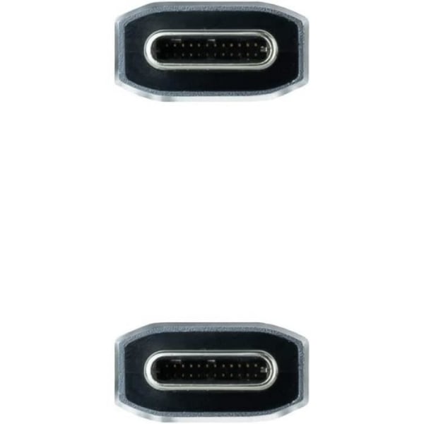 Nanokabel NANOCABLE USB 3.1-kabel USB-C-M-USB-C-M Gen2 10Gbps 5A Färg Grå-Svart 1m