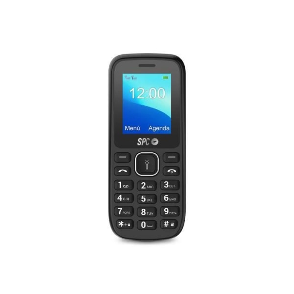 SPC Talk Mobiltelefon - 1,8" skärm, 800 mAh batteri, FM-radio, Dual SIM, ficklampa och kamera - svart