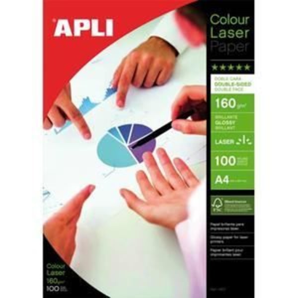AGIPA glansigt fotopapper för laserutskrift - Kartong med 100 A4-ark 160g