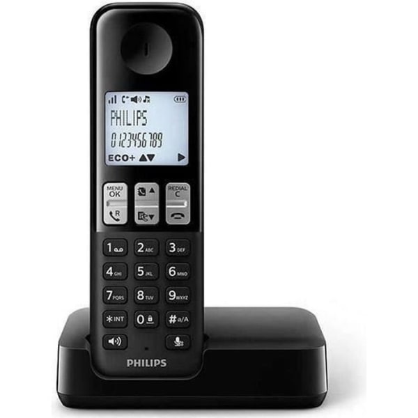 Philips DECT sladdlös telefon Svart