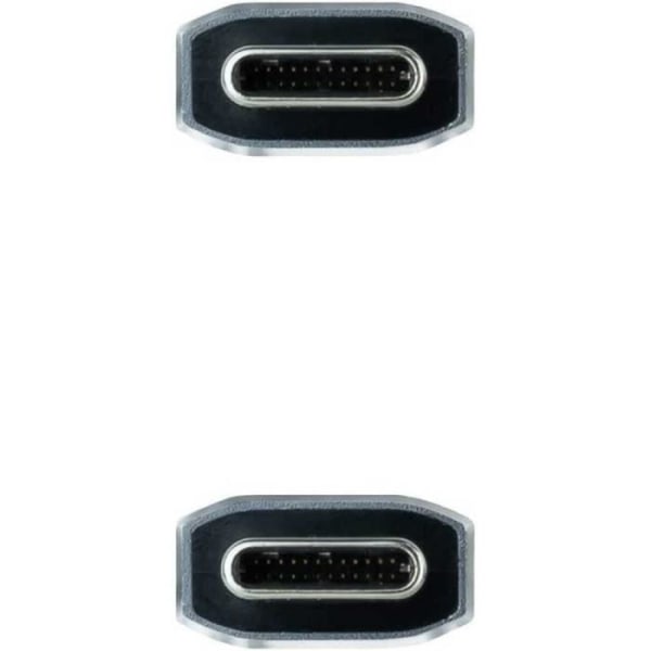 Nanokabel NANOCABLE USB 3.1-kabel USB-C-M-USB-C-M, Gen2 10 Gbps 5A, Färg Grå-Svart, 1 m