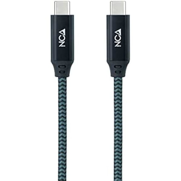 Nanokabel USB 3.2 Gen2x2 20Gbps 5A/100W 4K/60Hz USB-C/M-USB-C/M-kabel, grå/svart, 1 m