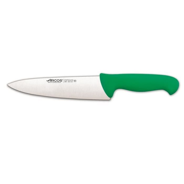 Kockkniv Arcos Color - Prof 292121 i Nitrum rostfritt stål och mangogrön polypropen ergonomisk med 20 cm blad,