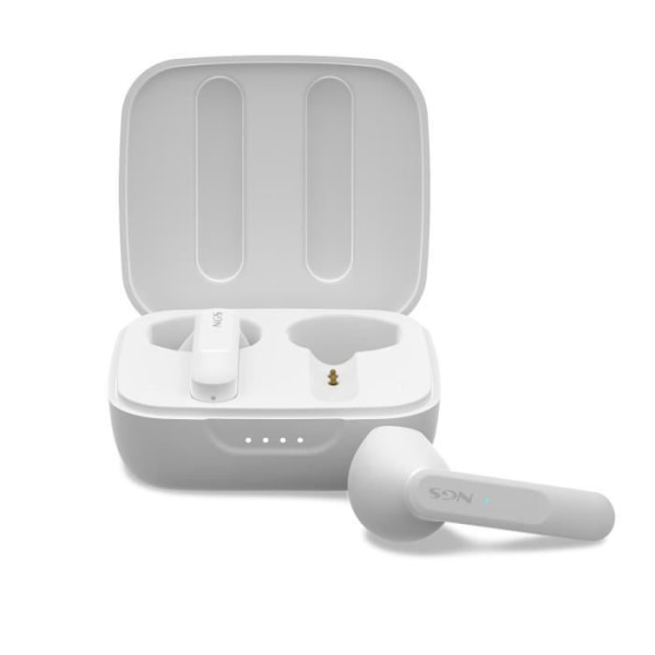 NGS ARTICA MOVE WHITE: Trådlösa hörlurar kompatibla med Bluetooth 5.3 och TWS-teknik. 28h batteri, kontroll