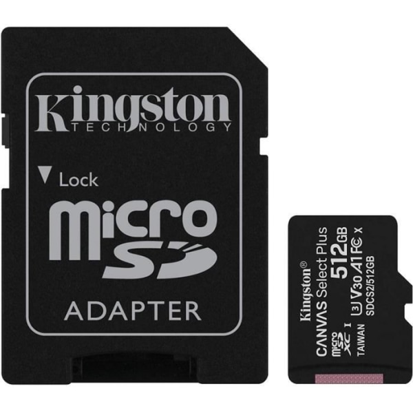 Kingston Canvas Select Plus Flash-minneskort - 512 GB - A1 / Video Class V30