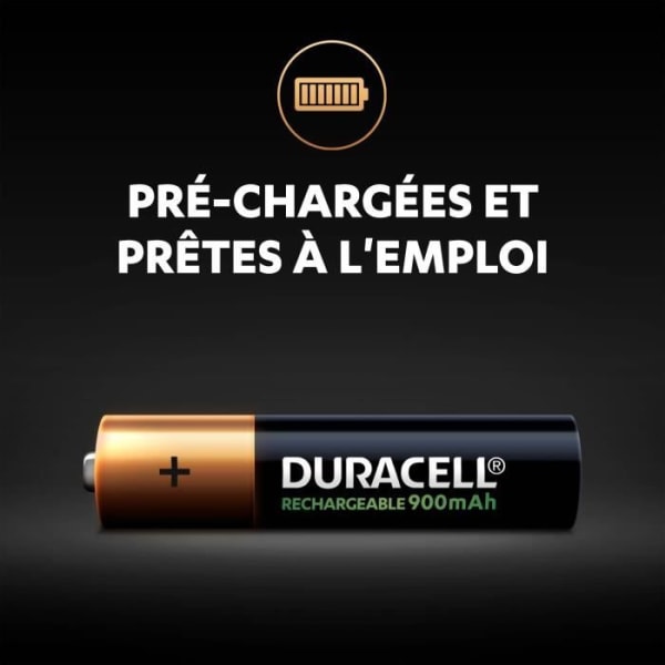 DURACELL Ultra uppladdningsbara batterier typ LR03 / AAA 900 mAh Uppsättning av 4