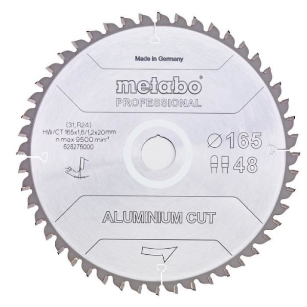 Metabo sågblad "aluminium cut - professional", 190x2,2-1,8x30 Z52 FZ-TZ 5°neg -628296000