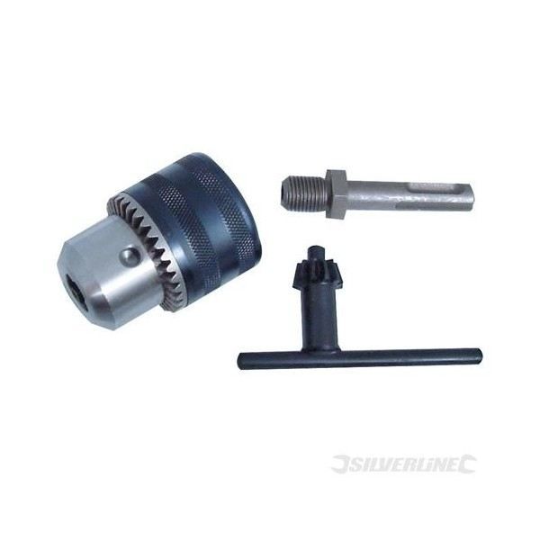 SILVERLINE Kit 3 st: nyckelchuck + nyckel + SDSPlus-adapter Kapacitet 1,3 mm till 13 mm
