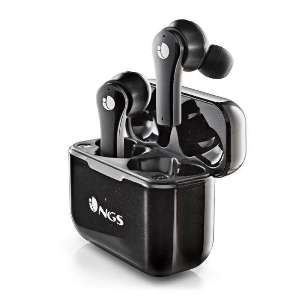 NGS ARTICA BLOOM BLACK - In-ear trådlösa hörlurar, 24 timmars batteritid, pekkontroll, USB Type C, kompatibel med True Wireless