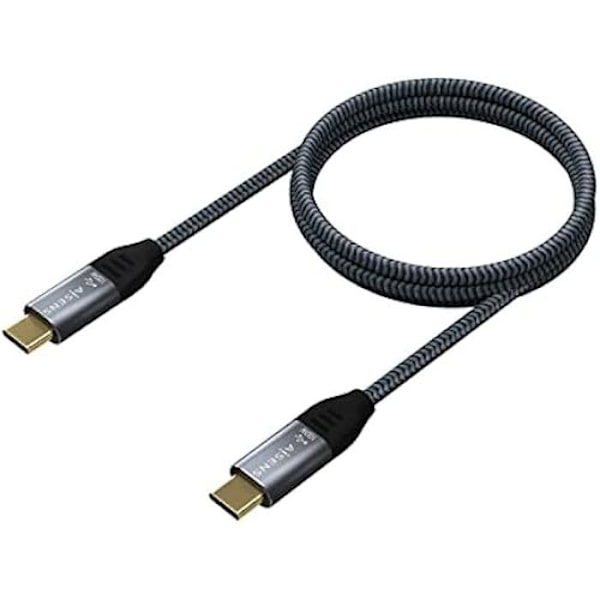 AISENS - A107-0671 - USB 3.2 Gen2x2 20Gbps 5A 100W E-märkt kabel, typ USB-C/M-USB-C/M, grå, 1,0m