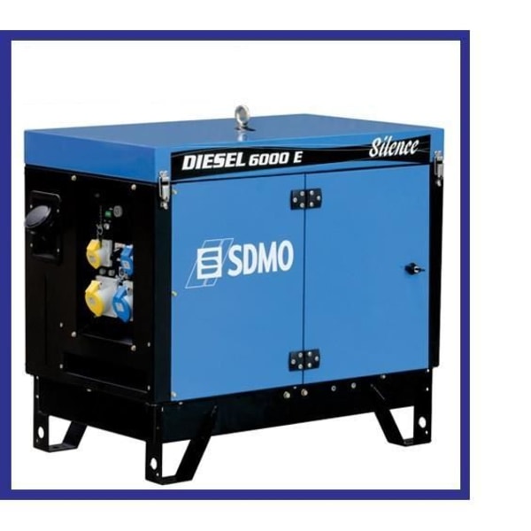 Sdmo - Silent Diesel 5200W byggplatsgenerator (elstart) - DIESEL 6000 E SILENCE SDMO