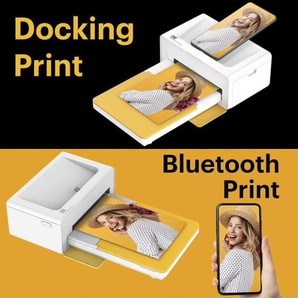 Kodak Dock Plus PD460, bärbar fotoskrivare för smartphones, omedelbar fotoutskrift 10x15 cm, paket med 90 fotopapper